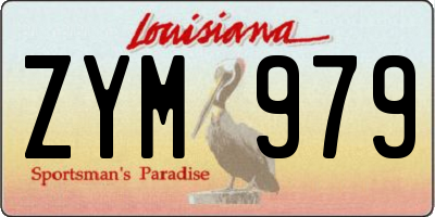 LA license plate ZYM979