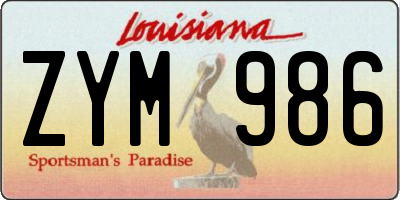 LA license plate ZYM986