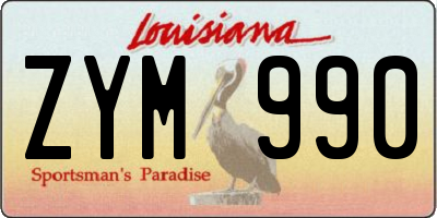 LA license plate ZYM990