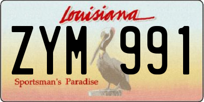 LA license plate ZYM991