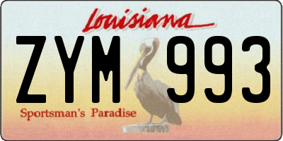 LA license plate ZYM993