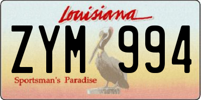 LA license plate ZYM994