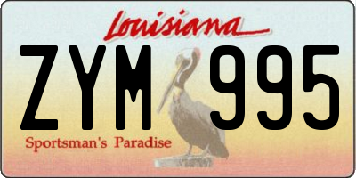 LA license plate ZYM995