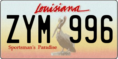 LA license plate ZYM996