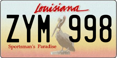 LA license plate ZYM998