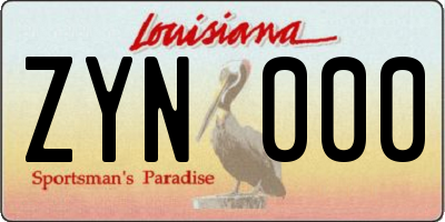 LA license plate ZYN000