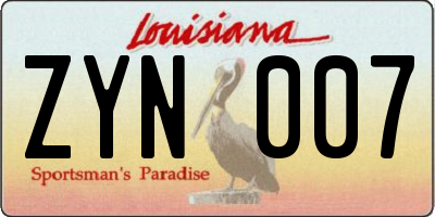 LA license plate ZYN007