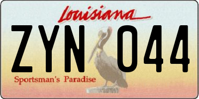 LA license plate ZYN044