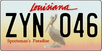 LA license plate ZYN046