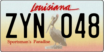 LA license plate ZYN048