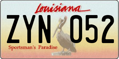 LA license plate ZYN052