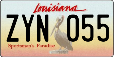 LA license plate ZYN055