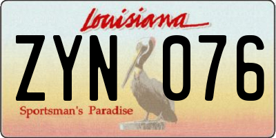 LA license plate ZYN076