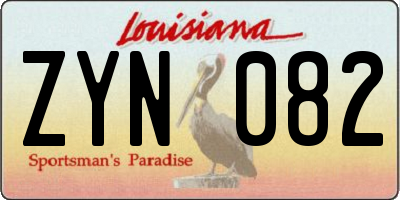 LA license plate ZYN082