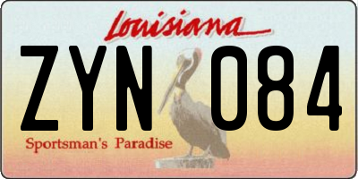 LA license plate ZYN084