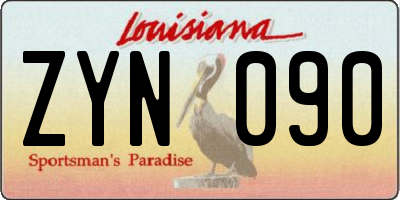 LA license plate ZYN090