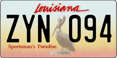 LA license plate ZYN094
