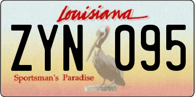 LA license plate ZYN095