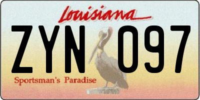 LA license plate ZYN097