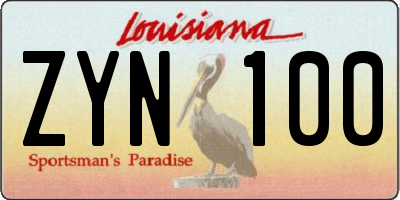 LA license plate ZYN100