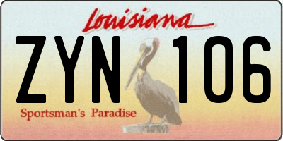 LA license plate ZYN106