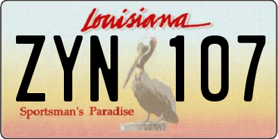 LA license plate ZYN107