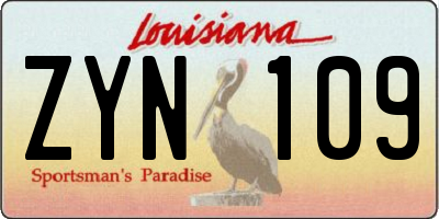 LA license plate ZYN109