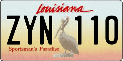 LA license plate ZYN110