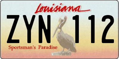 LA license plate ZYN112