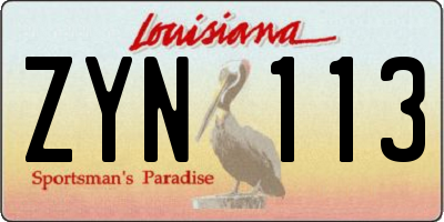 LA license plate ZYN113