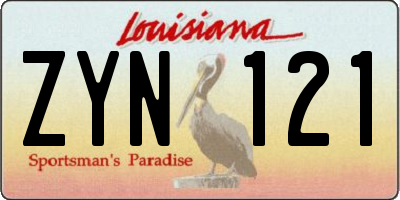 LA license plate ZYN121