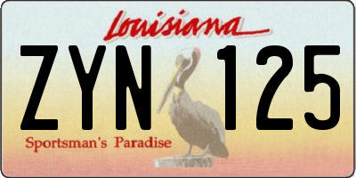 LA license plate ZYN125
