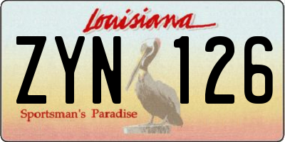 LA license plate ZYN126