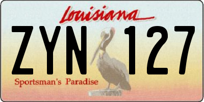 LA license plate ZYN127