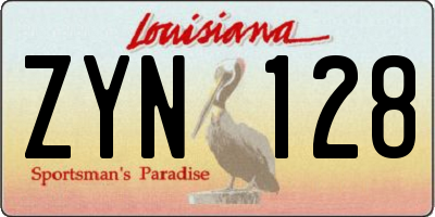 LA license plate ZYN128