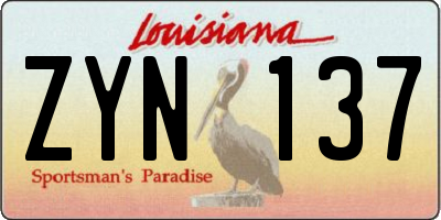 LA license plate ZYN137