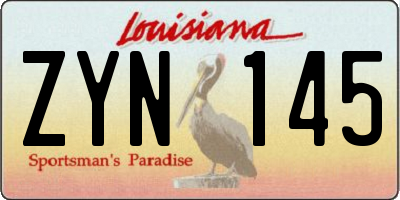 LA license plate ZYN145
