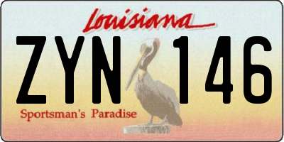 LA license plate ZYN146