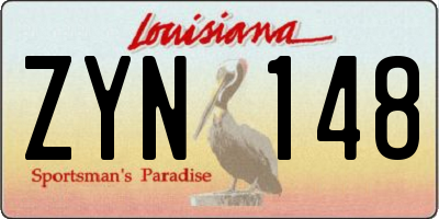 LA license plate ZYN148