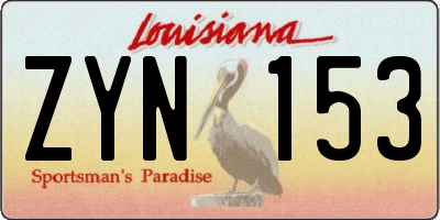 LA license plate ZYN153