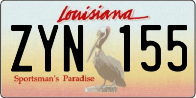 LA license plate ZYN155