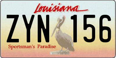 LA license plate ZYN156