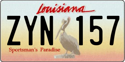 LA license plate ZYN157