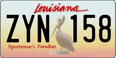 LA license plate ZYN158