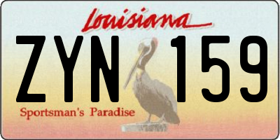 LA license plate ZYN159