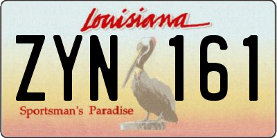 LA license plate ZYN161