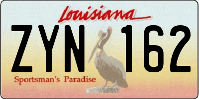LA license plate ZYN162