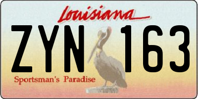 LA license plate ZYN163