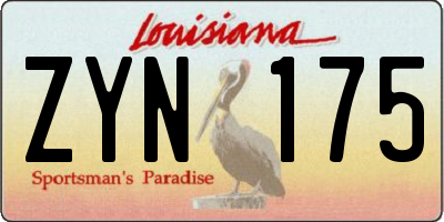 LA license plate ZYN175