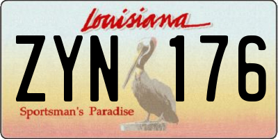 LA license plate ZYN176